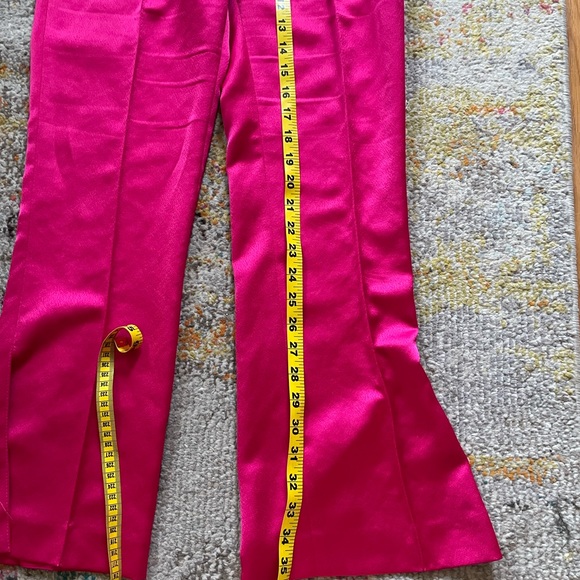 🩷The Kooples Fuchsia Suit Pants Silk Cropped - Picture 4 of 8